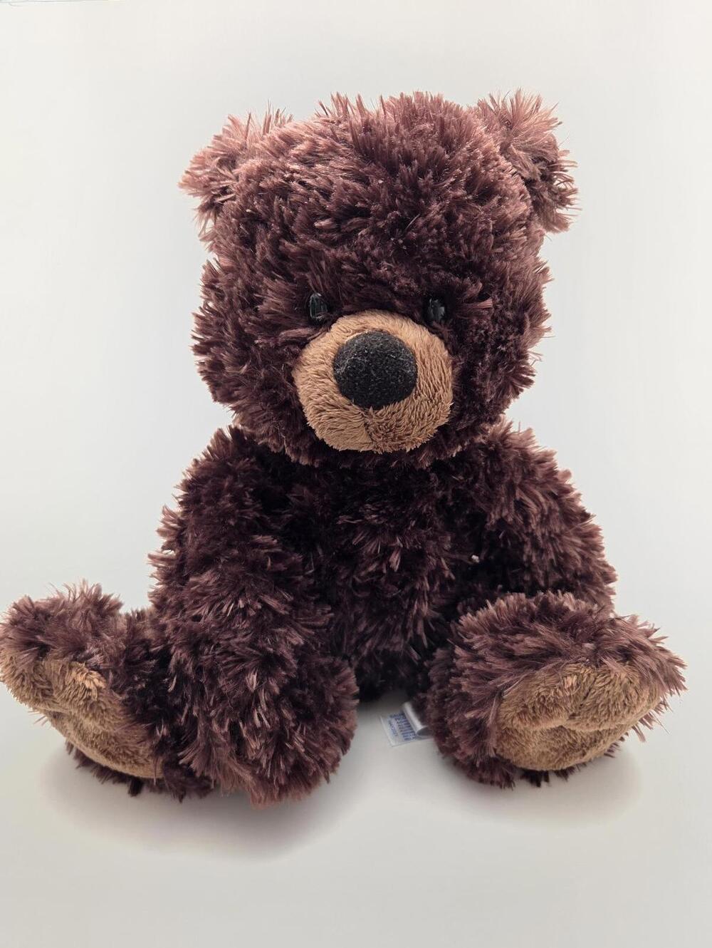 Aurora Dark Brown Sitting Teddy Bear Plush, Vintage (10 inch)
